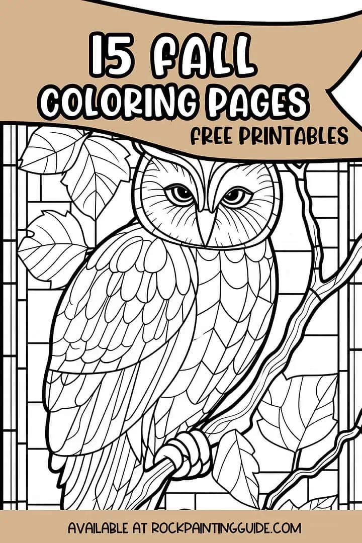 15 Free Stained Glass Fall Coloring Pages for Adults 21 owl coloring page graphic