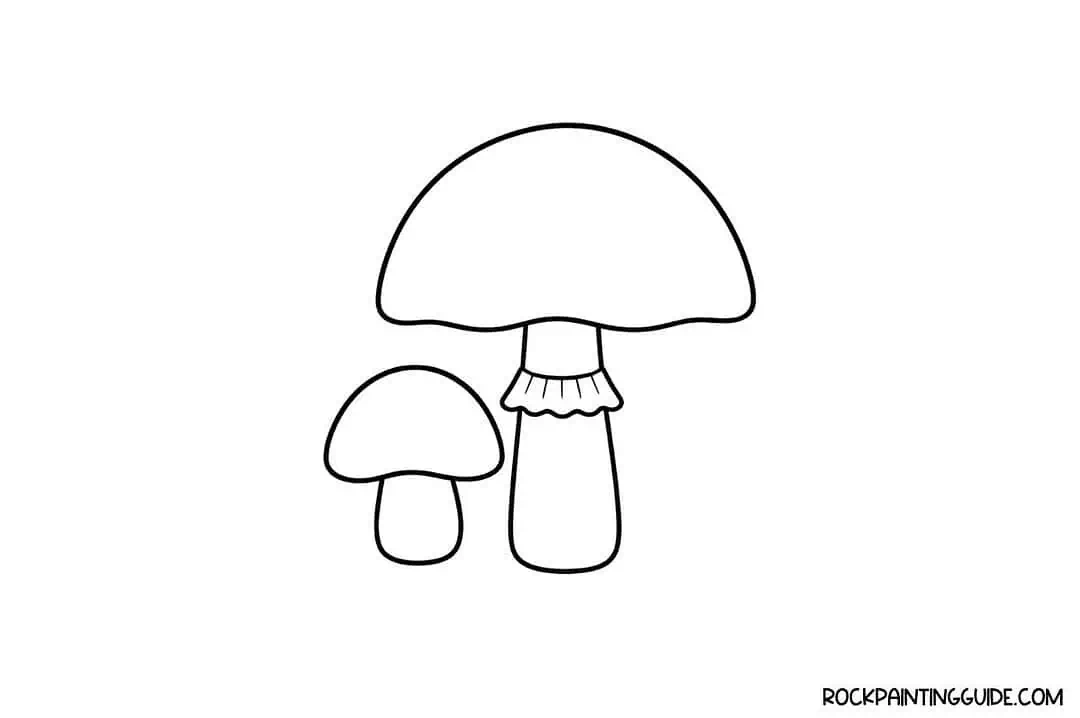 35+ Mushroom Drawing Ideas: Cute, Easy & Whimsical 19 Step 3: Draw the Small Mushroom