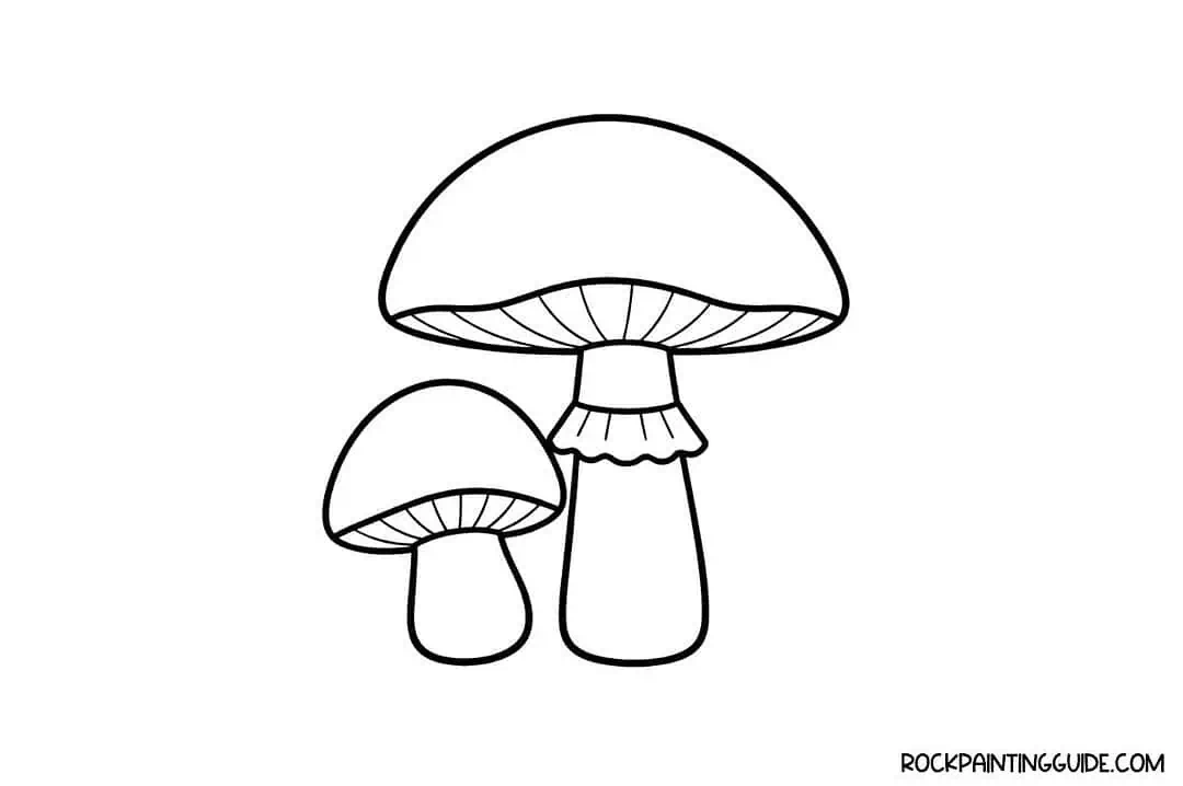 35+ Mushroom Drawing Ideas: Cute, Easy & Whimsical 20 Step 4: Add the Gills to mushrooms