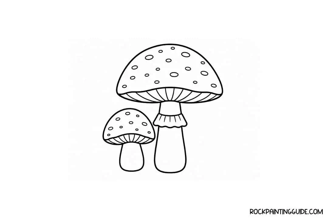 35+ Mushroom Drawing Ideas: Cute, Easy & Whimsical 21 Step 5: Add Cap Spots to mushrooms
