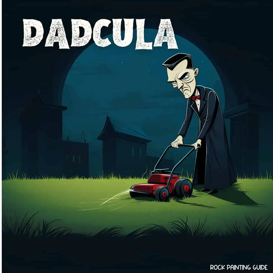 100+ Best Halloween Puns That Will Make You Howl with Laughter 11 vampire dad mowing grass at night