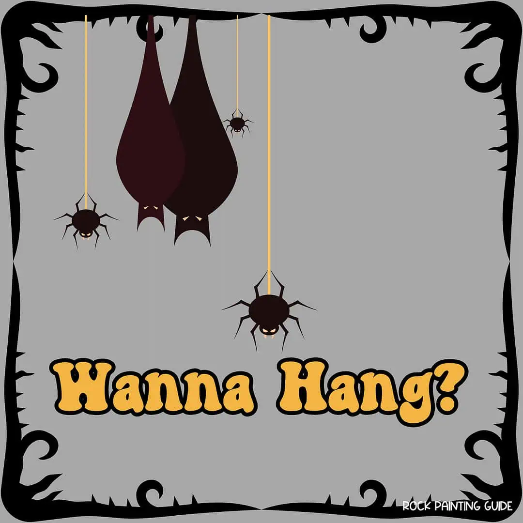 100+ Best Halloween Puns That Will Make You Howl with Laughter 10 wanna hang graphic with a spiders and bats