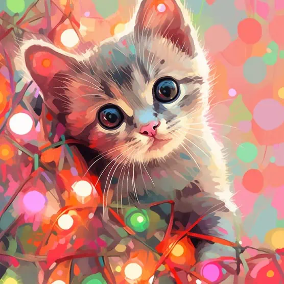 100+ Best Christmas Painting Ideas That's Easy to Make 36 christmas kitten