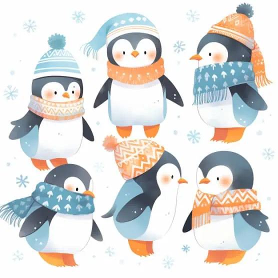 100+ Best Christmas Painting Ideas That's Easy to Make 34 playful penguins