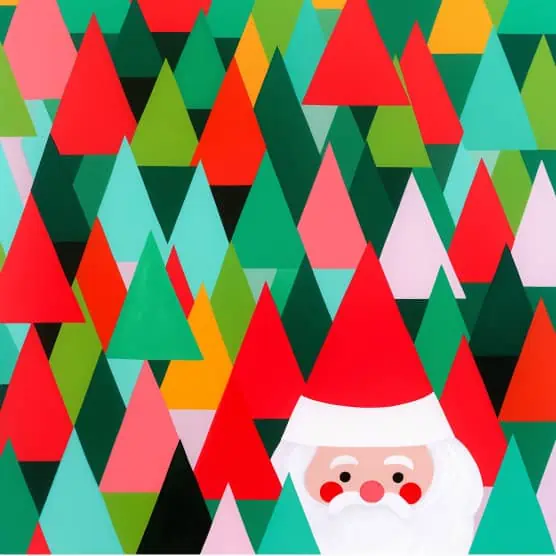 100+ Best Christmas Painting Ideas That's Easy to Make 33 peek-a-boo santa christmas painting idea