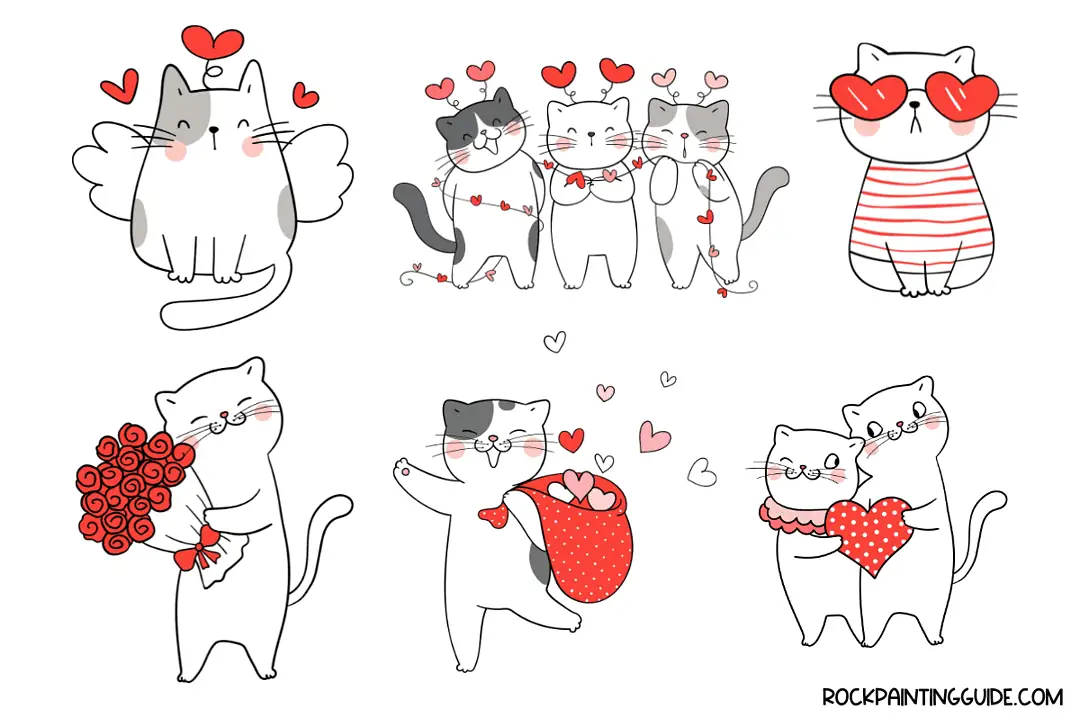 100+ Charming Valentine's Day Drawing Ideas to Try 10 cat doodles