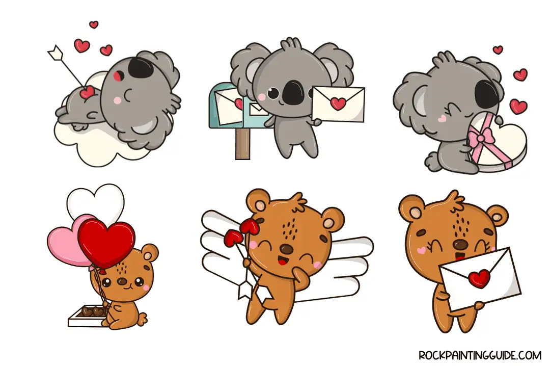 100+ Charming Valentine's Day Drawing Ideas to Try 12 koalas and bears doodles