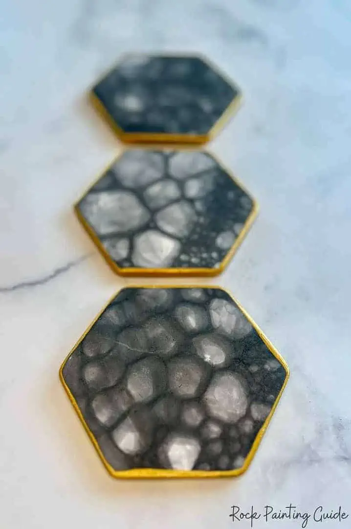 Make Stunning DIY Coasters with Bubble Painting Magic! 4 bubble painted coasters diy craft