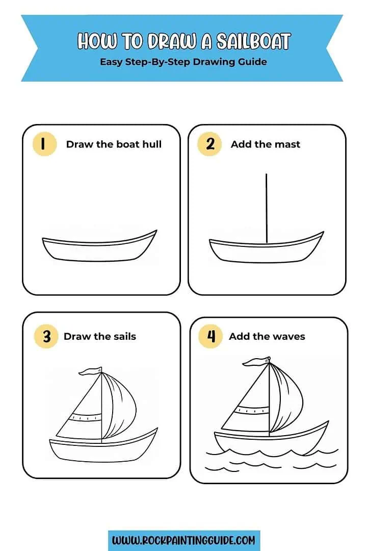 150 Cool Summer Drawing Ideas For All Ages (Free Download) 19 sailboat drawing tutorial