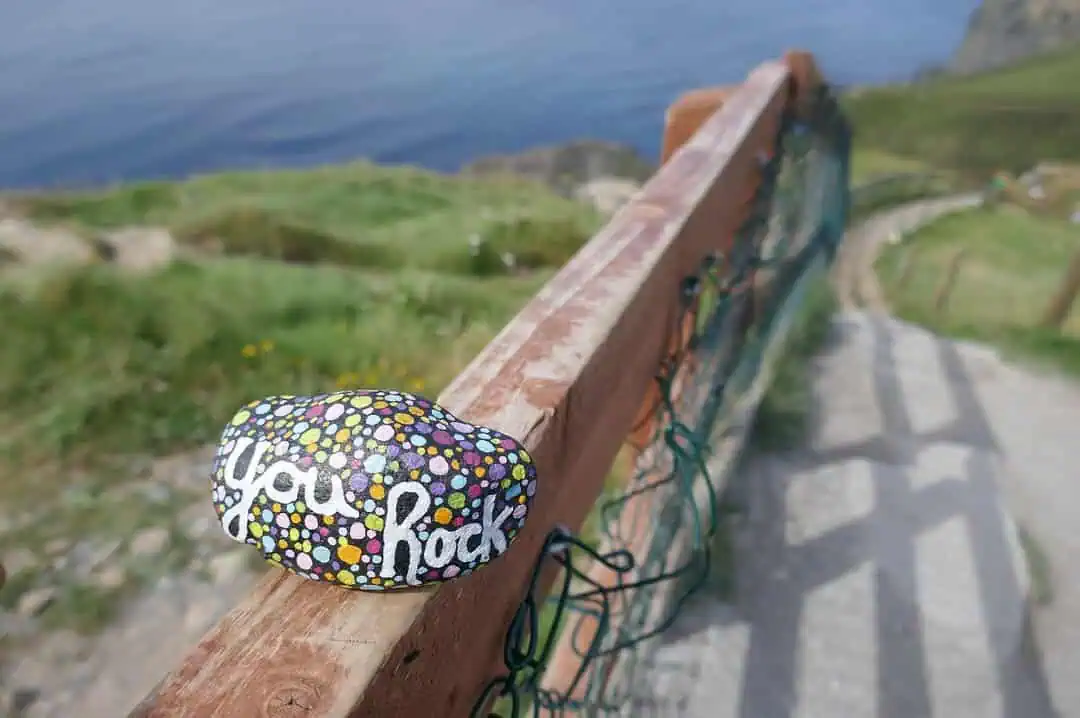 100+ Easy Summer Rock Painting Ideas for Kids and Beginners 59 you rock painted rock on walking trail