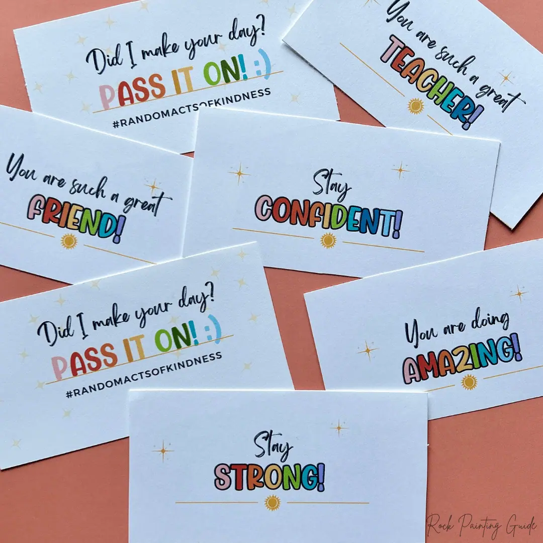 Spread Kindness with These Free Printable Kindness Cards 3 free printable kindness cards scattered on orange background.