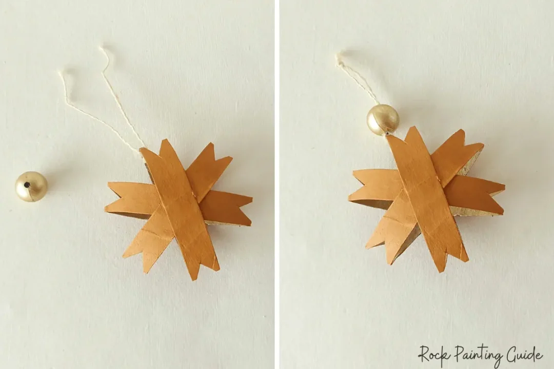 DIY Christmas Star Ornaments: A Fun Holiday Craft for Kids 10 paper star ornament with bead on a string