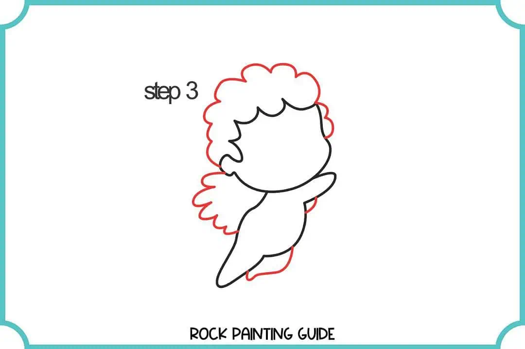 Learn How to Draw Cupid In 5 Simple Steps For Valentines Day 6 step 3 of drawing a cupid's wings