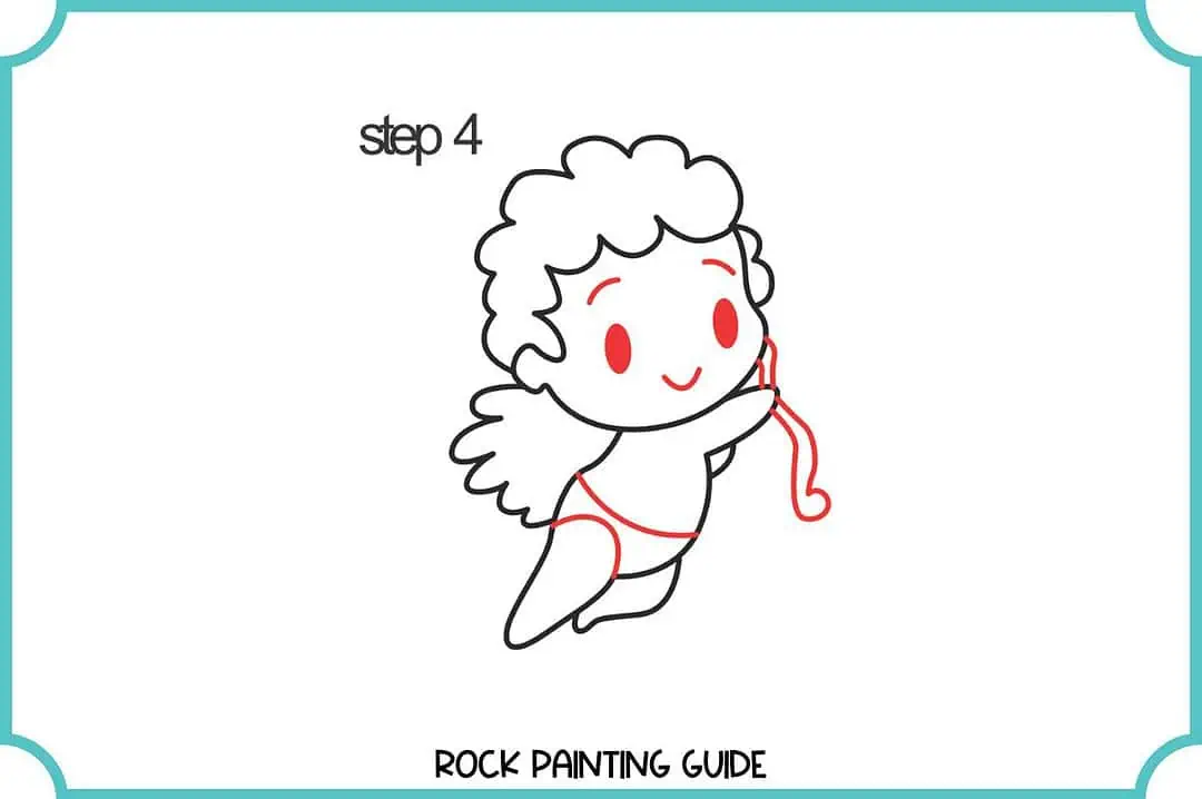 Learn How to Draw Cupid In 5 Simple Steps For Valentines Day 7 step 4 of drawing a cupid's bow