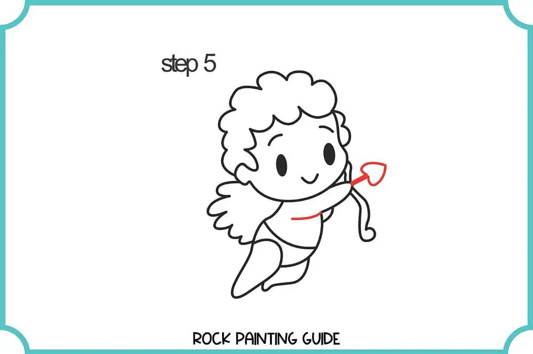 Learn How to Draw Cupid In 5 Simple Steps For Valentines Day 8 step 5 of drawing a cupid's arrow