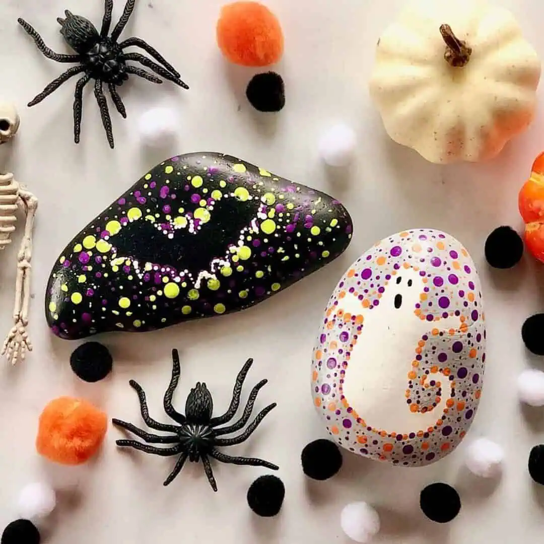 Home 2 a group of halloween rocks and decorations