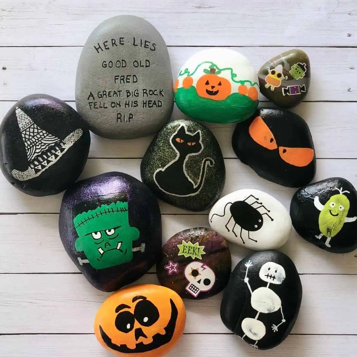 31 Days Of Halloween Rock Painting Ideas, image size:1200x1200
