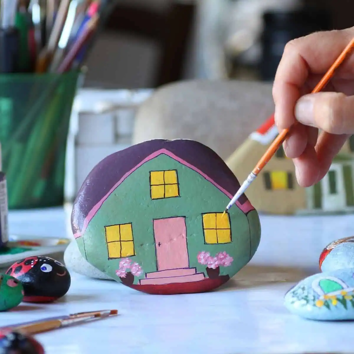 house painted rock