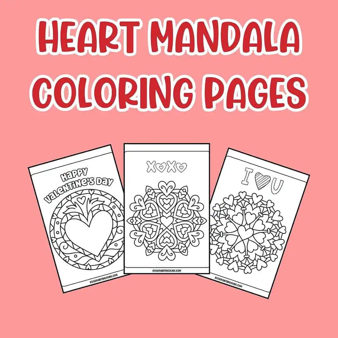 A Lovely Collection of Free Heart Mandala Coloring Pages to Print 3 heart mandala coloring pages graphic
