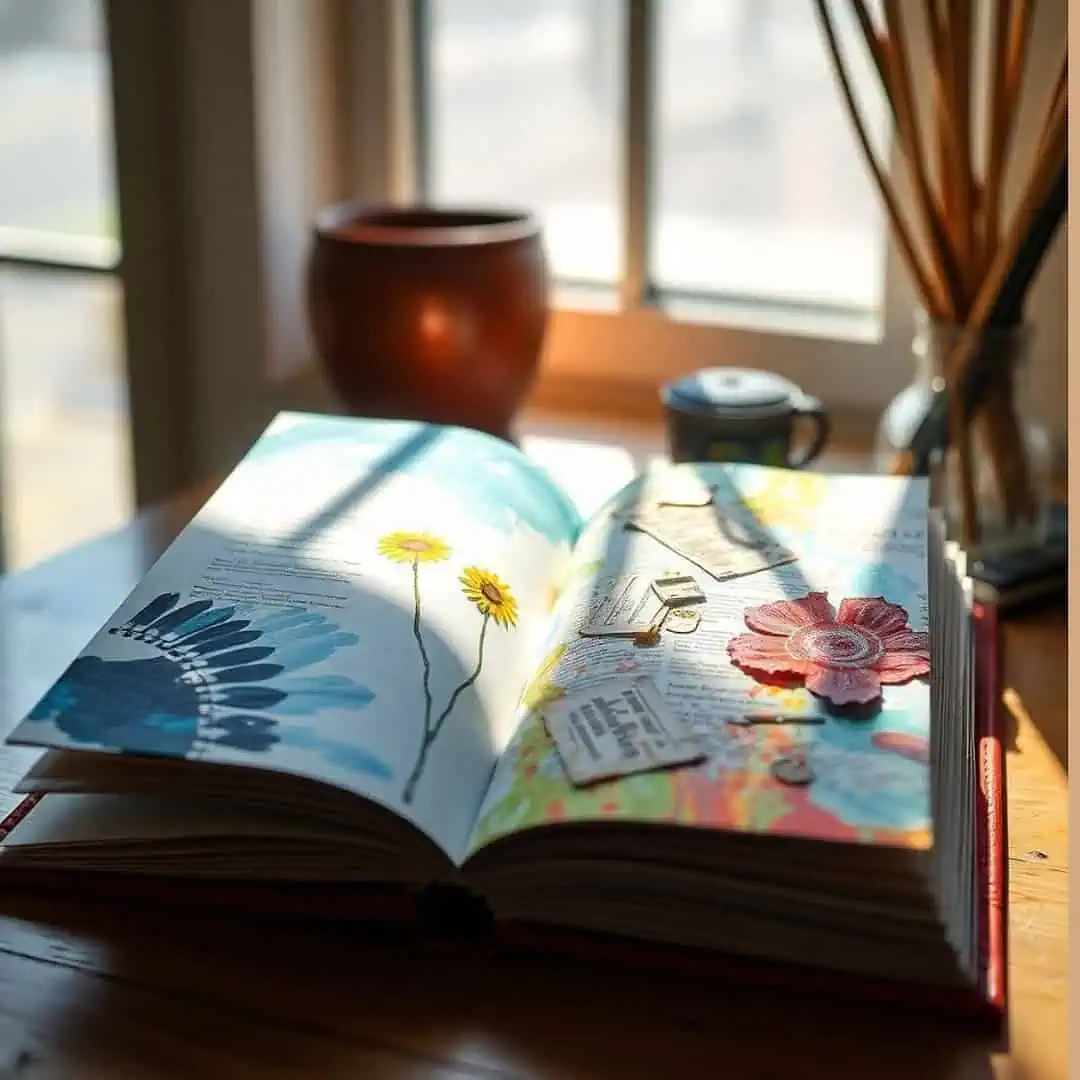 10 Must-Try Art Journal Techniques for Beginners 3 art journal techniques shown in sketchbook