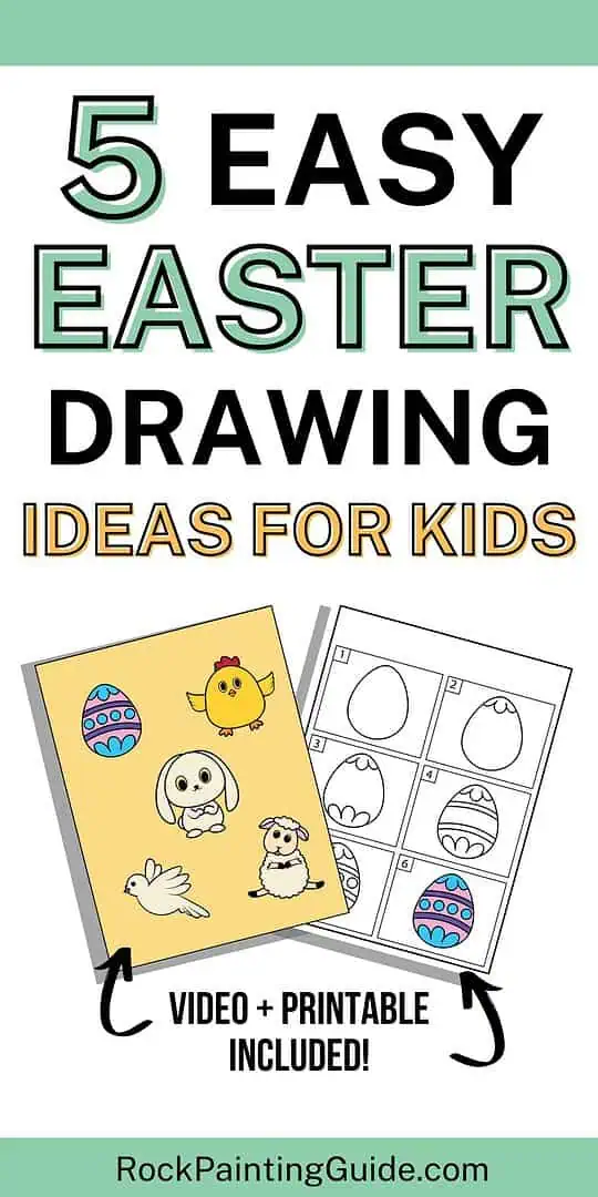 5 Cute Easter Drawing Ideas with Video & Printables Included 10 Easter drawing ideas pinterest graphic