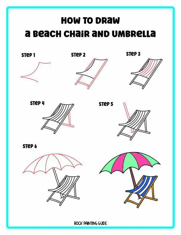 7 Awesome Summer Step-By-Step Doodles for Kids 10 summer step-by-step doodles of beach and umbrella
