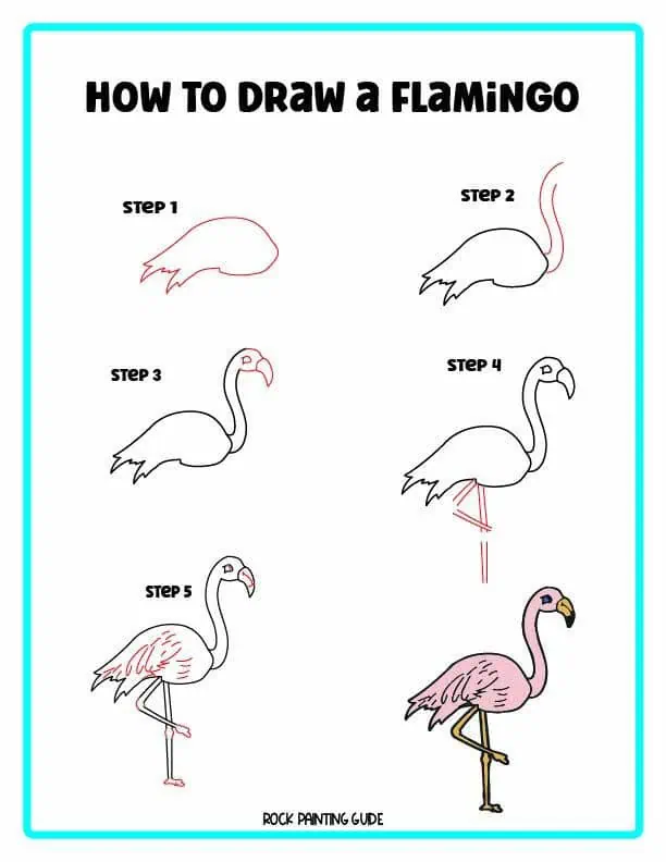 7 Awesome Summer Step-By-Step Doodles for Kids 8 summer step-by-step doodles of a flamingo