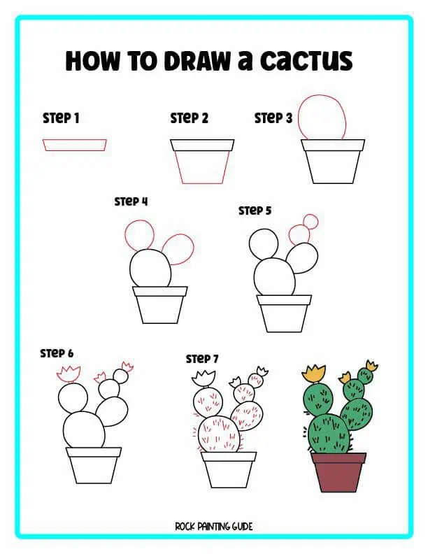 7 Awesome Summer Step-By-Step Doodles for Kids 9 cactus drawing