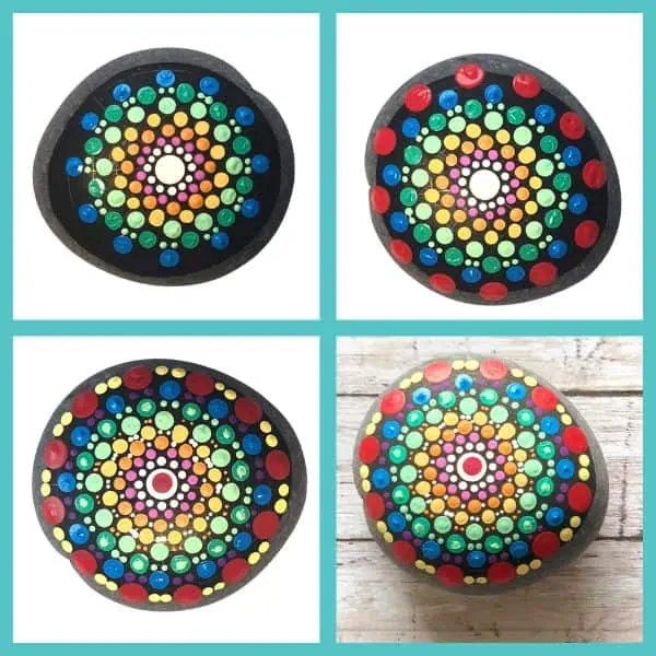 Easy Mandala Rock Painting for Beginners: Free Dot Art PDF 9 mandala rock painting steps