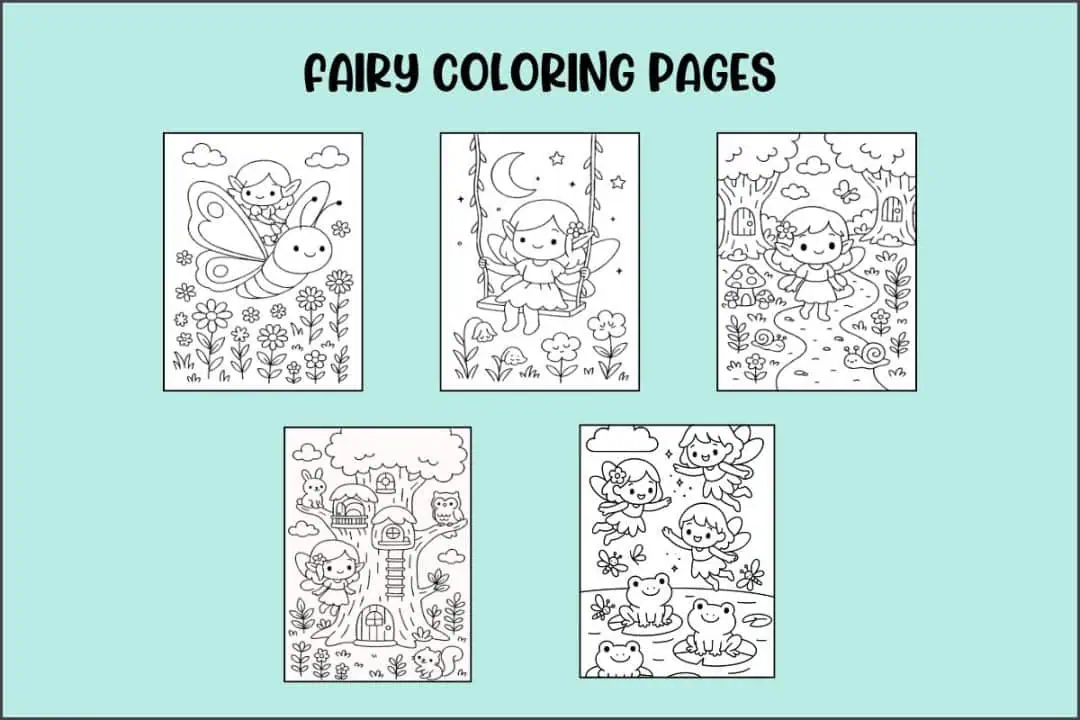 15 Free Kawaii Fairy Coloring Pages for Kids (Printable) 6 fairy coloring
