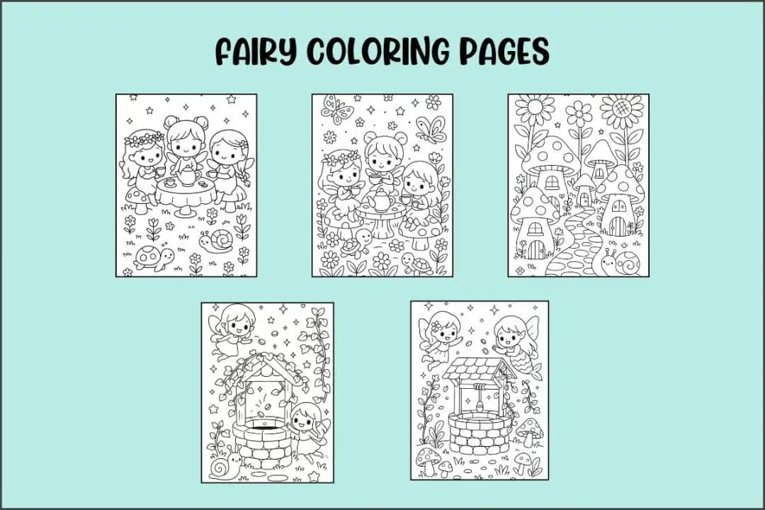 15 Free Kawaii Fairy Coloring Pages for Kids (Printable) 5 fairy coloring pages