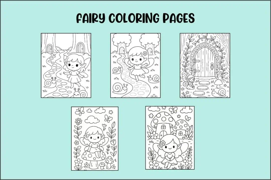 15 Free Kawaii Fairy Coloring Pages for Kids (Printable) 4 fairy coloring pages