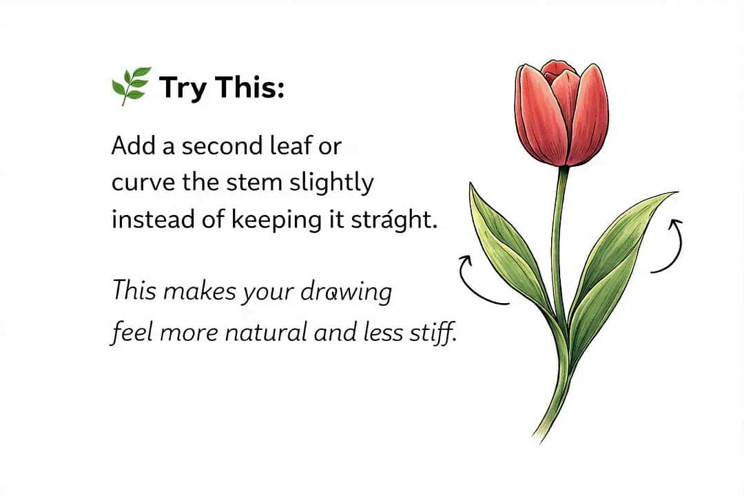 How to Draw a Tulip (Easy Step-by-Step Drawing) 13 closed pink tulip