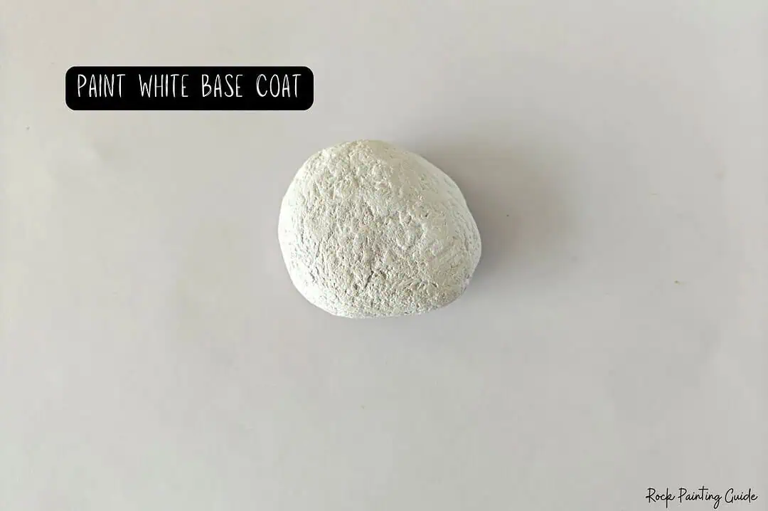 Cute Mushroom House Painted Rocks: Easy Fairy Garden DIY 5 White paint base coat for mushroom house rock painting projects.