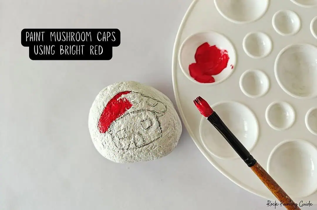 Cute Mushroom House Painted Rocks: Easy Fairy Garden DIY 7 Mushroom house Painted Rocks Step 3