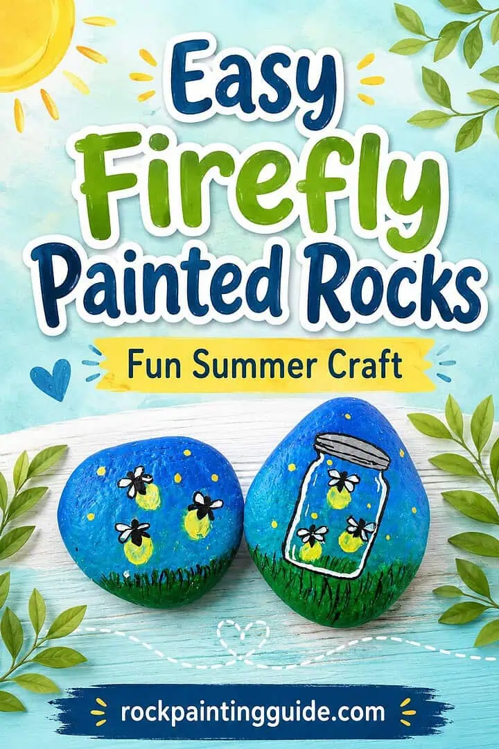 How to Make Firefly Painted Rocks for a Fun Summer Craft 21 firefly painted rocks pinterest graphic