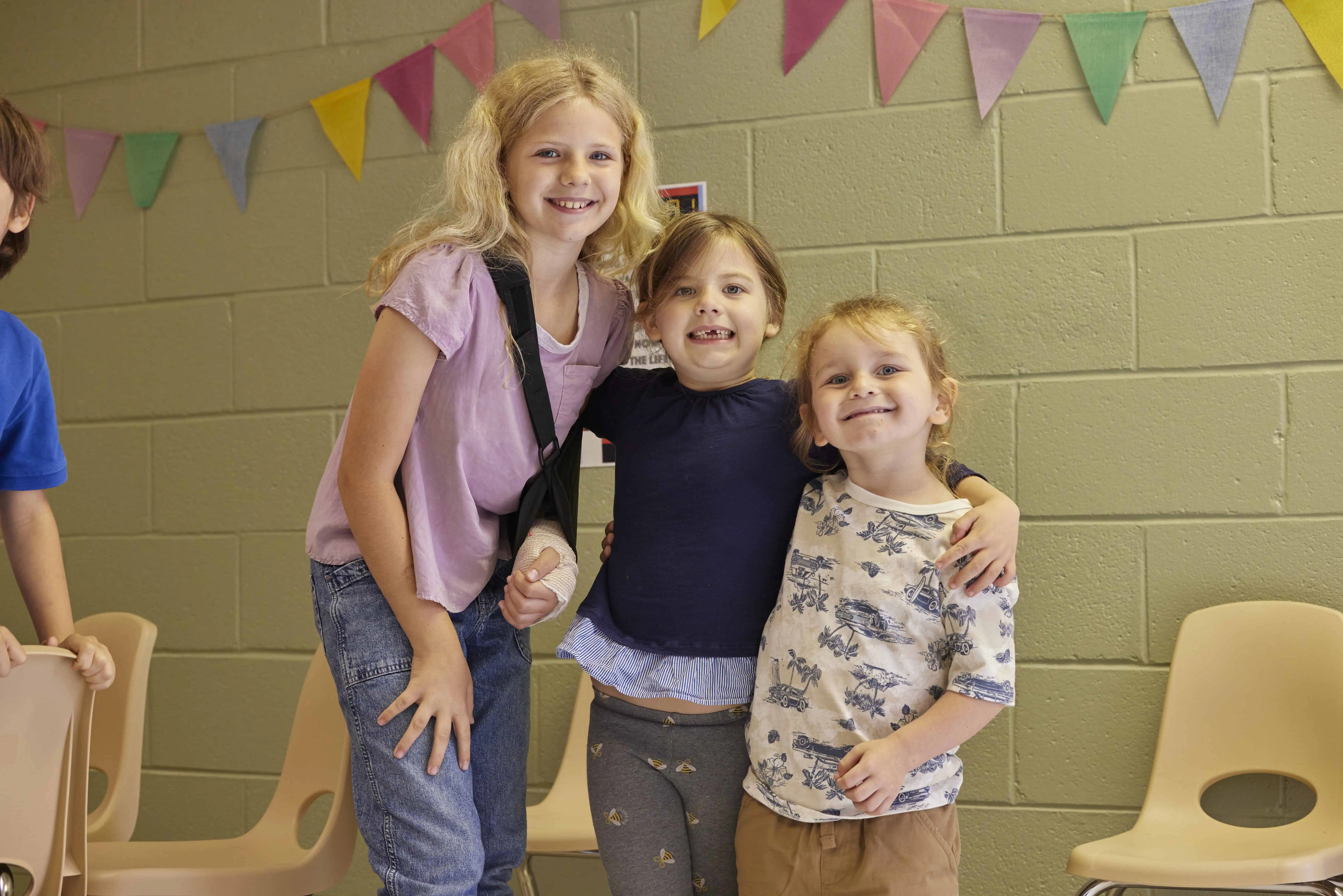 Smiling children at a community event at Rolling Hills Church.