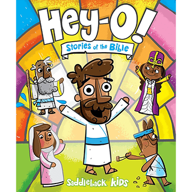 Colorful cartoon illustration of Jesus and children from Bible stories for kids.