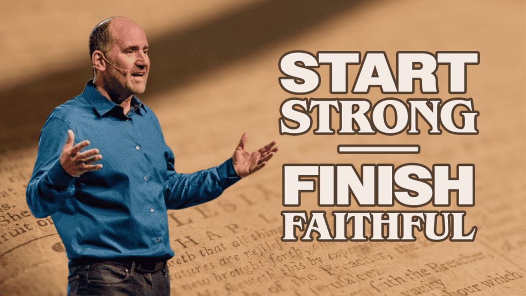 Start Strong Finish Faithful - Motivational message for faith and perseverance at Rolling Hills Comm.