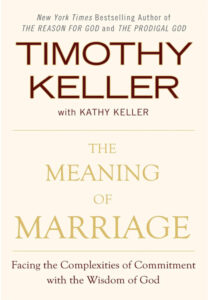 Cover of Timothy Keller's book "The Meaning of Marriage" focusing on commitment and faith.