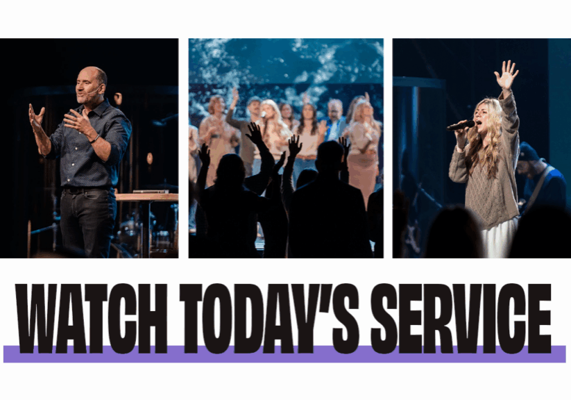 Congregation and worship leaders at Rolling Hills Community Church service.