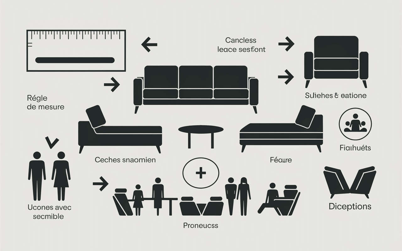 Schéma des critères pour table basse design