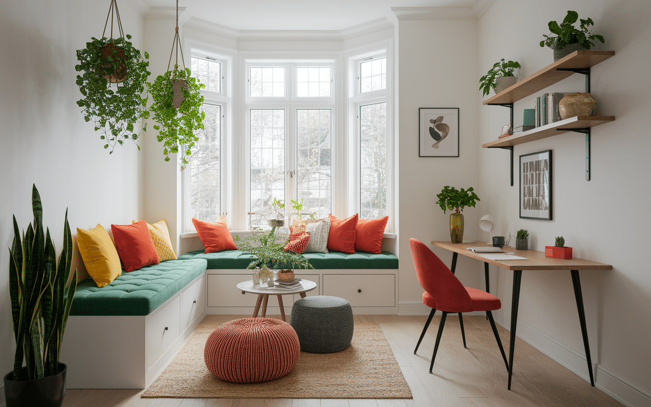 Coin lecture bow window aménagé