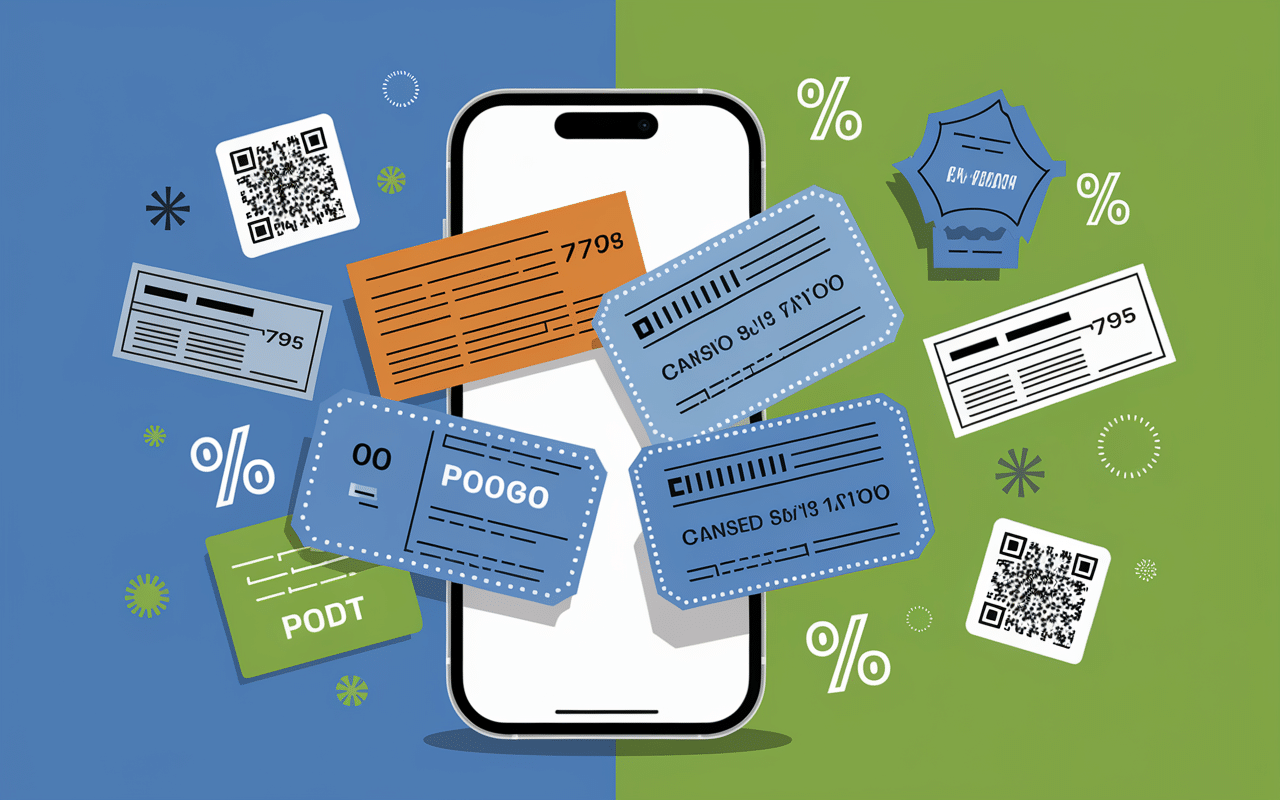 Smartphone avec coupons et réductions