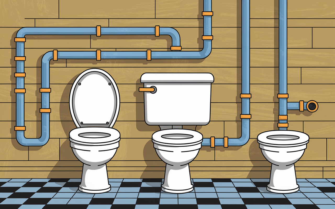 vers dans les toilettes coupe technique