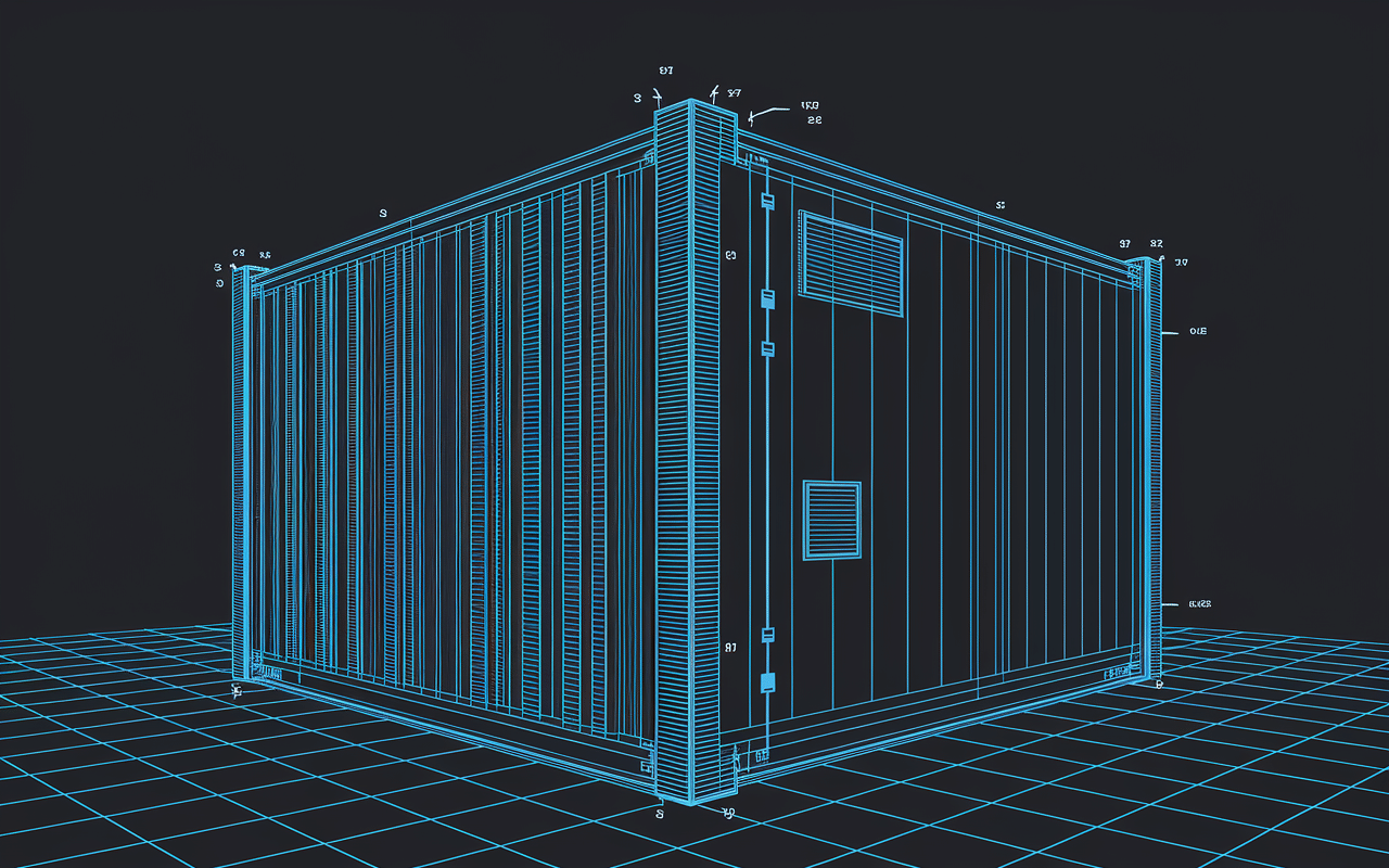 Schéma technique conteneur aménagé isolation ventilation