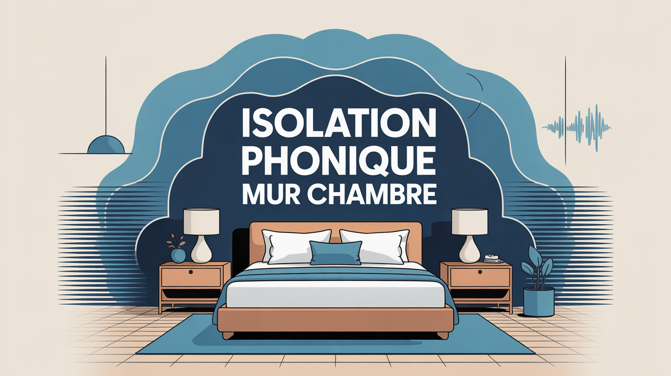 illustration isolation phonique mur chambre coupe moderne