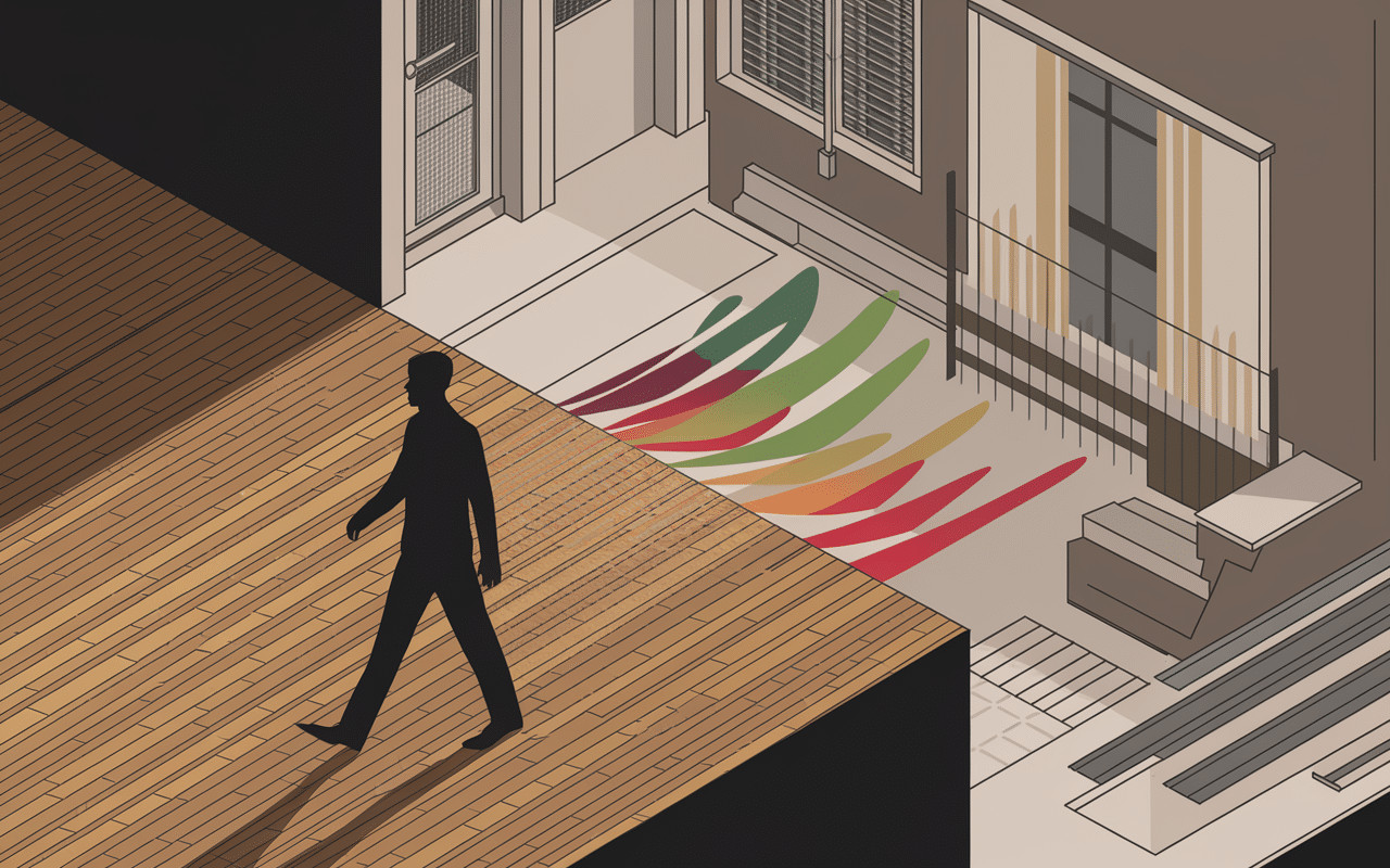 Schéma transmission bruit isolation phonique parquet