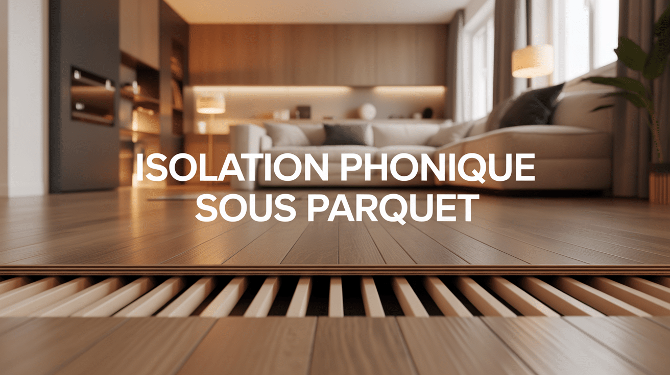 Coupe d'appartement avec isolation phonique parquet