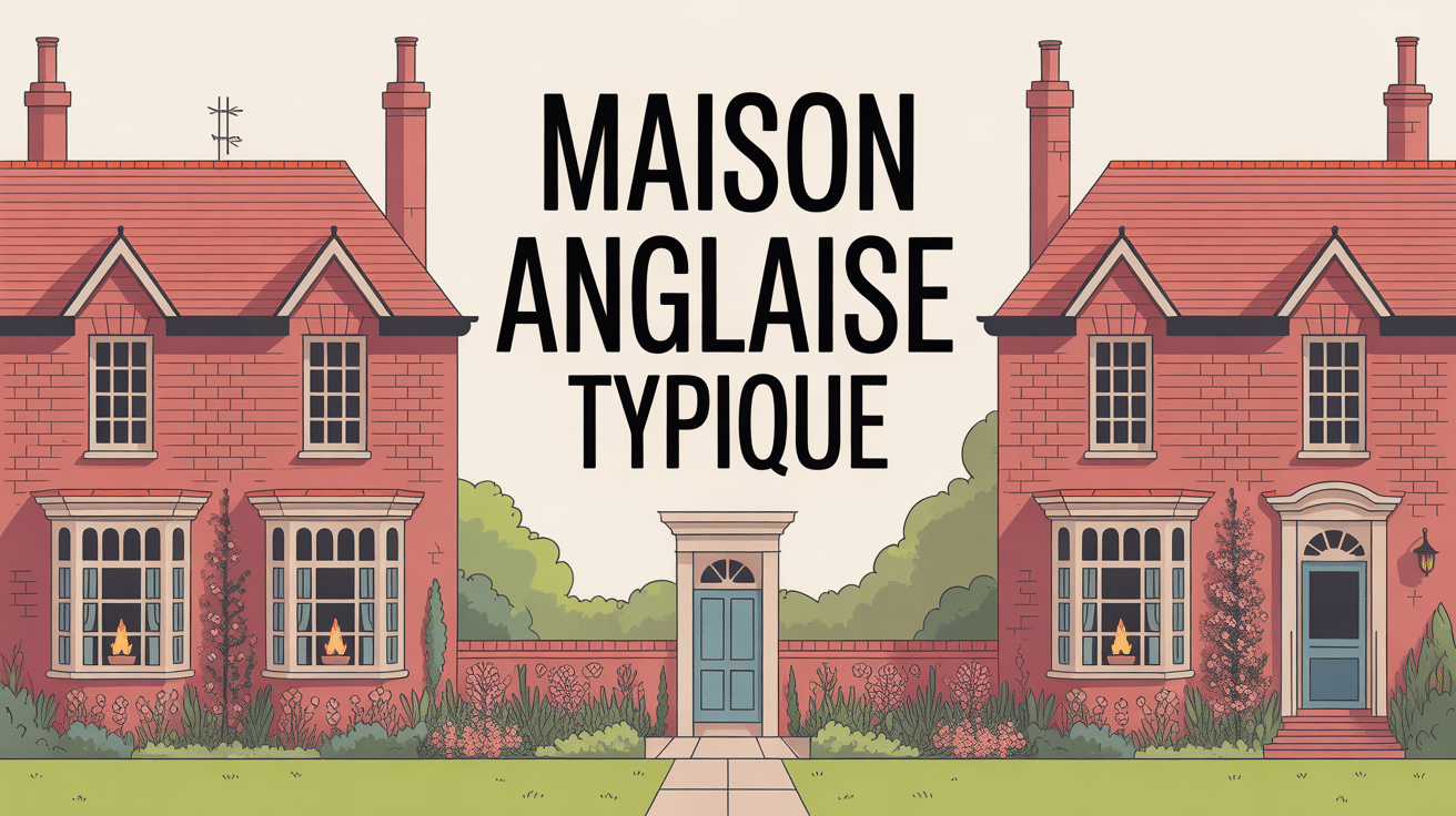 maison anglaise typique façade briques rouges bow-windows jardin